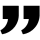 Quotation marks symbol in green color.